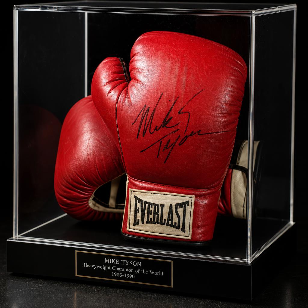 Signed heavyweight boxing gloves
