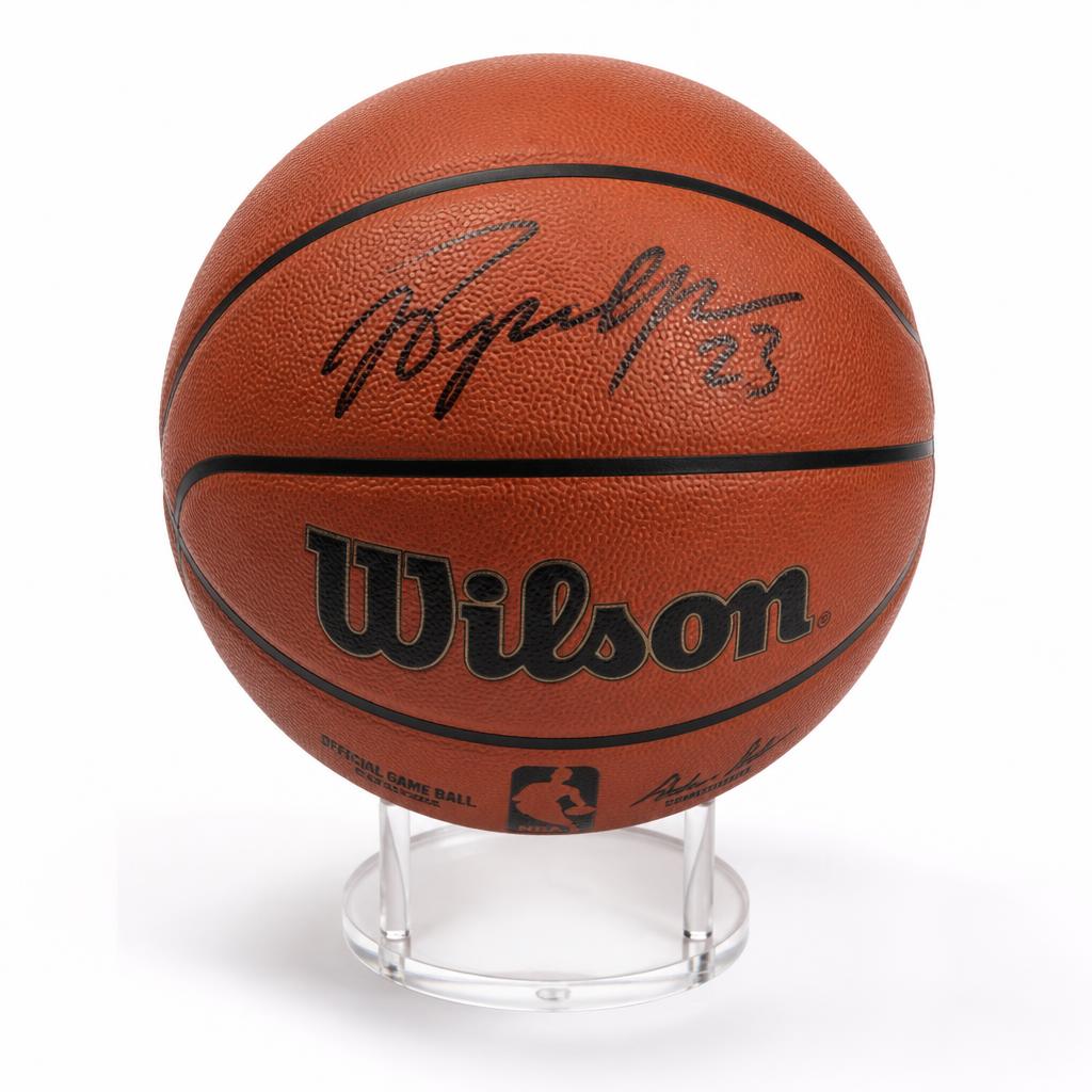 Signed hardwood basketball